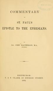 Cover of: Commentary on St. Paul's Epistle to the Ephesians...