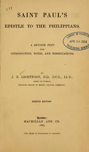 Cover of: Saint Paul's Epistle to the Philippians by J. B. Lightfoot