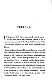 Cover of: A Treatise on the Analytical Geometry of the Point, Line, Circle, and Conic ... by Casey, John, John Casey