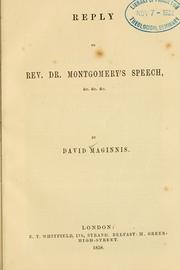 Cover of: Reply to Rev. Dr. Montgomery's speech ...