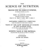 Cover of: The Science of Nutrition: Treatise Upon the Science of Nutrition