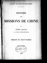 Cover of: Histoire des missions de Chine by Adrien Launay