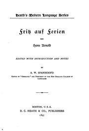 Cover of: Fritz auf Ferien: Von Hans Arnold[pseud.] Ed., with Introduction and Notes by Babette Eberty von Bülow
