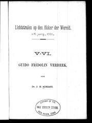 Cover of: Guido Fridolin Verbeek [i.e. Verbeck]