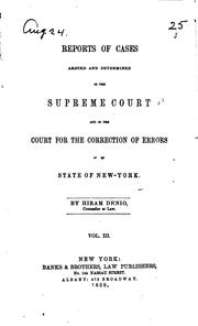 Cover of: Reports of Cases Argued and Determined in the Supreme Court and in the Court ...