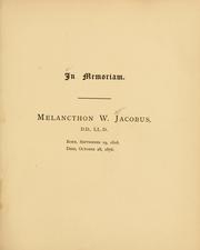 Cover of: In memoriam, Melancthon W. Jacobus. by 