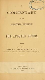 Cover of: A commentary on the Second epistle of the Apostle Peter