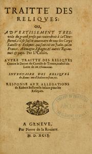 Cover of: Traitté des reliques ...