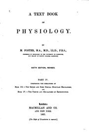 Cover of: A Textbook of Physiology by Michael Foster, Michael Foster