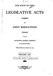 Cover of: Acts of the State of Ohio by Ohio, Ohio. General Assembly, Ohio Secretary of State