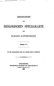 Cover of: Abhandlungen zur geologischen Specialkarte von Elsass-lothringen