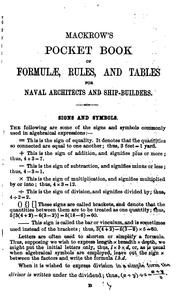 Cover of: The naval architect's and shipbuilder's pocket book of formulæ [&c.]. by Clement Mackrow