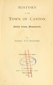 Cover of: History of the town of Canton