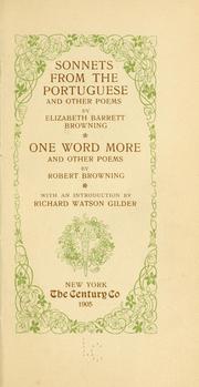 Cover of: Sonnets from the Portuguese, and other poems