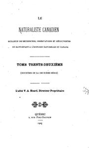 Cover of: Le Naturaliste canadien