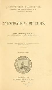 Investigations of rusts by Mark Alfred Carleton
