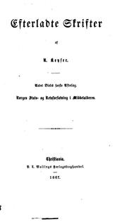 Cover of: Efterladte skrifter by Rudolph Keyser
