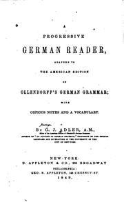 A Progressive German Reader: Adapted to the American Edition of Ollendorff's ...