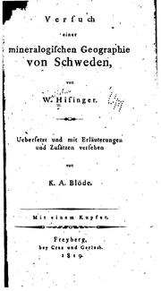 Versuch einer mineralogischen Geographie von Schweden by Wilhelm Hisinger