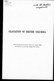 Cover of: Glaciation of British Columbia