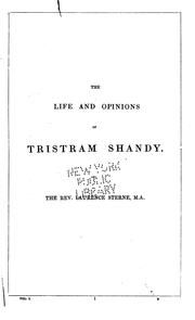 Cover of: The Life and Opinions of Tristram Shandy by Laurence Sterne