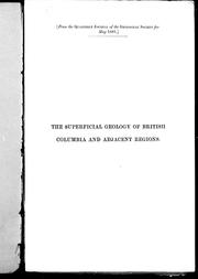Cover of: The superficial geology of British Columbia and adjacent regions