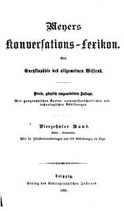 Cover of: Meyers Konversations-lexikon: Eine Encyklopädie des allgemeinen Wissens by Hermann Julius Meyer , Joseph Meyer