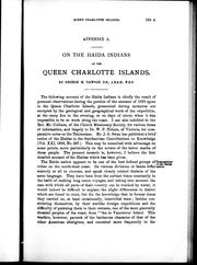 Cover of: On the Haida Indians of the Queen Charlotte Islands