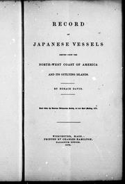 Cover of: Record of Japanese vessels driven upon the North-West coast of America and its outlying islands