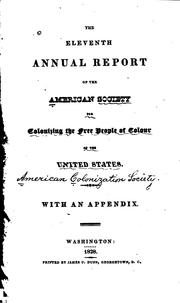 Cover of: Annual Report of the American Colonization Society by American Colonization Society, American Colonization Society