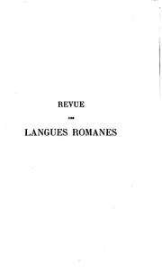 Cover of: Revue des langues romanes by Société des langues romanes