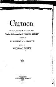 Cover of: Carmen: dramma lirico in quattro atti