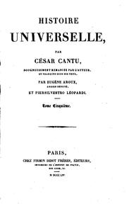 Cover of: Histoire Universelle by Cesare Cantù