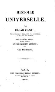Cover of: Histoire Universelle by Cesare Cantù
