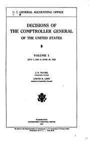 Cover of: Decisions of the Comptroller General of the United States