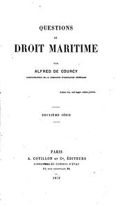 Questions de droit maritime by Alfred de Courcy