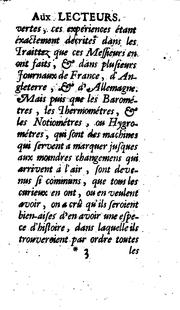 Traittez des barométres, thermométres, et notiométres, ou hygrométres by Joachim d' Alencé