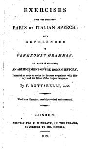 Cover of: Exercises Upon the Different Parts of Italian Speech by F. Bottarelli