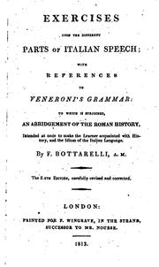 Cover of: Exercises Upon the Different Parts of Italian Speech