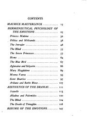 Cover of: The Psychology of Maeterlinck: As Shown in His Dramas