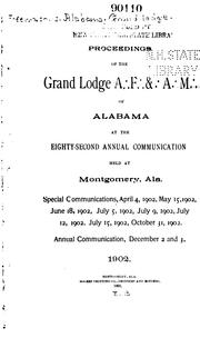 Cover of: Proceedings of the Most Worshipful Grand Lodge Jurisdiction of Alabama, Ancient Free and ... by 