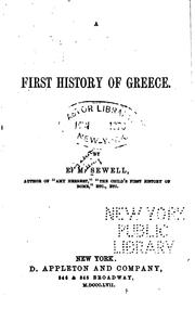 Cover of: A First History of Greece by Elizabeth Missing Sewell