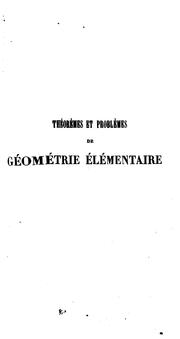 Cover of: Théorèmes et problèmes de géométrie élémentaire