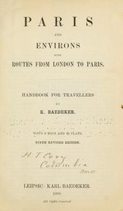 Cover of: Paris and environs: with routes from London to Paris