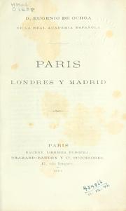 Cover of: Paris, Londres y Madrid.