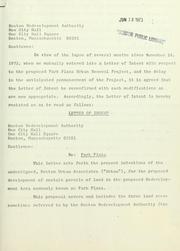 Park plaza urban renewal project final project report: letter of intent (&) supplementary agreement to the letter of intent by Boston Redevelopment Authority