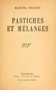 Cover of: Pastiches et mélanges.