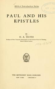 Cover of: Paul and his epistles by Doremus A. Hayes
