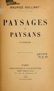 Cover of: Paysages et paysans: poésies.