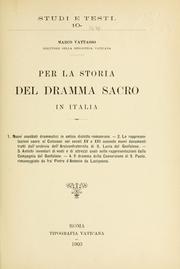 Per la storia del dramma sacro in Italia by Marco Vattasso